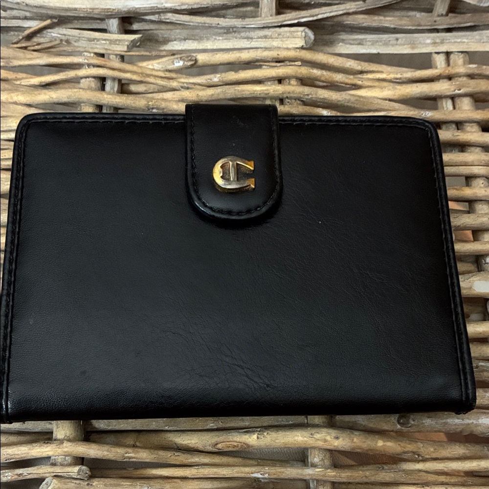 Etienne Aigner Black Wallet with Gold‎ Accent